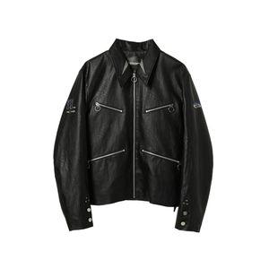 오프닝프로젝트 남성 Black Leather Biker Jacket (FWRSCJA122MBK-W)