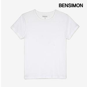 벤시몽 베이직 리브드 반팔 티셔츠 (BS5STS502WH)