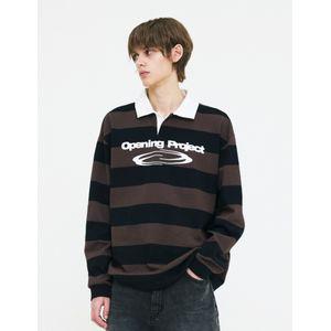 오프닝프로젝트 공용 Identity Stripe Collar T Shirt - Brown (FWSWCTA342MBR-W)
