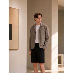 알레그리 다크 베이지 Wool Twill 레귤러핏 테일러드 카라 블루종 ARJU4A005I3