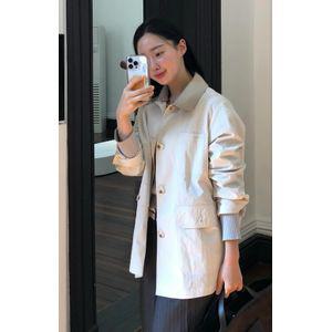 케네스레이디 레더카라 버튼 자켓 EWJKPD0400