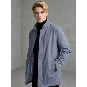 마에스트로 라이트블루 하이넥 하프 트렌치코트 MATR4A102B1
