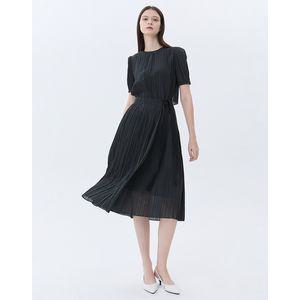 질스튜어트뉴욕 우먼 블랙 플리츠 반팔원피스 WJDR4B500BK