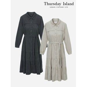 써스데이아일랜드 [Thursday Island] 잔골 코듀로이 A라인 롱 원피스(T238MOP635W)