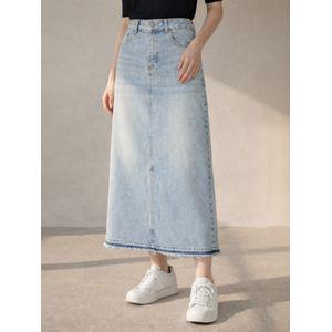 발렌시아 H라인 데님 롱 스커트 255GS64