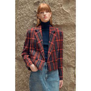 제시뉴욕 울 배색 크롭 자켓_IEA-NSJL0380_RDM