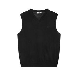 닥스 25FW 블랙 로고자수 울 니트베스트 WMSW5DC12BK