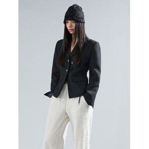 에고이스트 [BLUE LABEL] 단추장식 슬림핏자켓 블랙 ER3OJK03