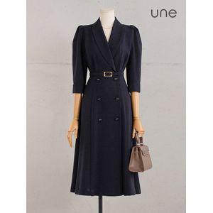 UNE[윈] [77까지][벨트SET]엘레강스클래식 포멀원피스
