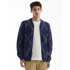 닥스 네이비 [ARGYLE COLLECTION] 크로쉐 아가일 짚업 가디건 DMSW4BT30N2