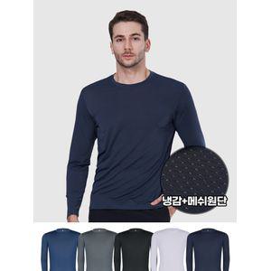 이지바이 쿨프리즈 남성 여름 기능성 라운드 긴팔 티셔츠(M5ST32)