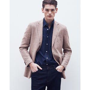닥스 라이트브라운 [ZEGNA] 울실크린넨 헤링본 자켓 DMJA4BO73W1