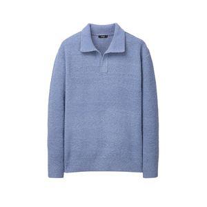 알레그리 그레이쉬 블루 Mild Boucle 오픈 카라 맨투맨 ARSW4D304B5