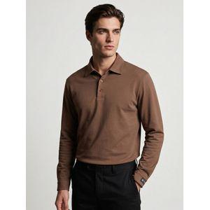 마에스트로 브라운 [ALBERO] 면 긴팔카라티셔츠 MATS4A071W2