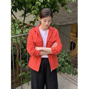 [지센] (2컬러) 스판 후드 허리스트링 숏 점퍼 LSJPO251