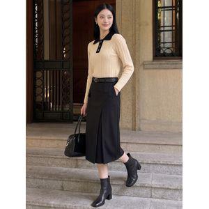 지센 피어로즈 포켓 디테일 플리츠 스커트 LFSKO991