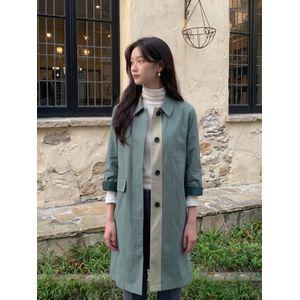[지센] (2컬러) 스탠카라 A라인 플랩 코트 LCCAO335