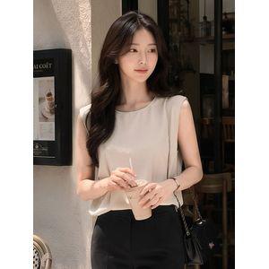 지고트 백 슬릿 슬리브리스 블라우스 JS5B0BL241