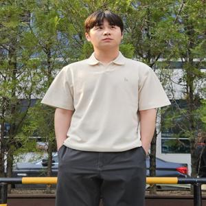 [헤지스 남성] [25SS] HZTS5B411CR솔리드 오픈 카라티