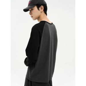 (에잇세컨즈) 컬러 블록 래글런 티셔츠  블랙 456841SS15