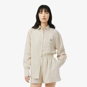 [라코스테 공식][시즌오프 30%off] 여성 린넨 블렌디드 스트라이프 셔츠 CF1429-56G 8GI