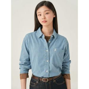 [빈폴레이디스] 데님 오버핏 셔츠  스카이 블루 (BF5764C03Q)