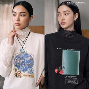 이상봉에디션 26FW 레이스 콤비 티블라우스