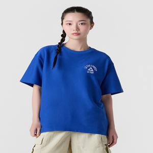 [르꼬끄] 남녀공용 자가드 조직 루즈핏 반팔티셔츠 QQ123LRS22 BLUE QQ123LRS22BLU