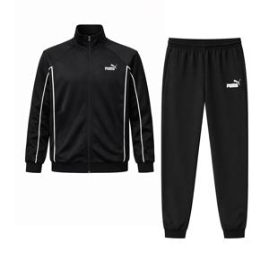 푸마 PUMA 파이핑 트랙수트 남성 트레이닝 세트 운동복 짐웨어 런닝복 블랙 688172-01