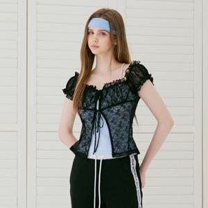 [에고이스트] 레이스 시스루 프릴 반팔 탑 ES2OTH19 ES2OTH19