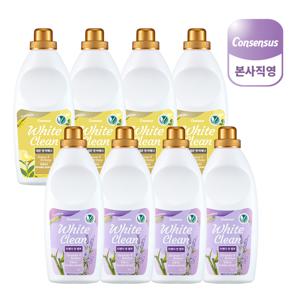 (향선택) 컨센서스 화이트클린 섬유유연제 1L x4개 실내건조 레몬앤버베나 라벤더앤뱀부