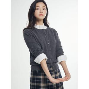 [빈폴레이디스] [Essential] 캐시미어 라운드넥 카디건  애쉬 (BF5X5AE014)
