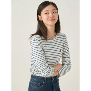 [빈폴레이디스] [Essential] 스트라이프 긴소매 티셔츠  블루 (BF5741E03P)