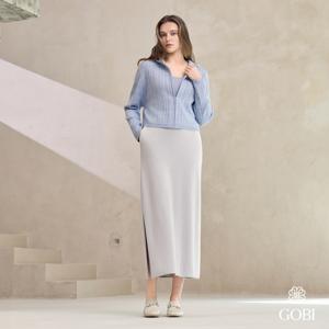 [런칭가 399000원] 25SS 고비(GOBI) 실크 캐시미어 슬릿 스커트