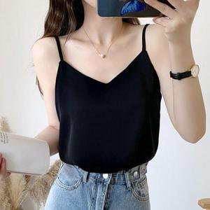 데일리템 여성 데일리 브이넥 끈 디자인 민소매 나시