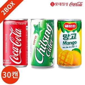 콜라 칠성사이다 망고 작은캔 190ml 3종 60캔 세트