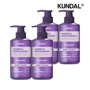 쿤달 허니 앤 마카다미아 단백질 트리트먼트 베이비파우더 500ml x4개