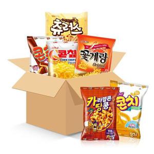 [크라운제과]크라운 과자세트 베스트팩 / 과자선물 간식세트 / 꽃게랑 츄러스 카라멜콘땅콩 콘칩 콘초 콘..