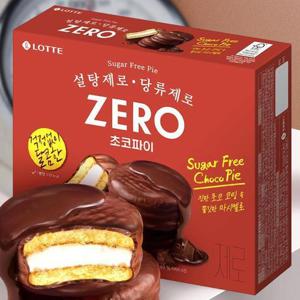 롯데 제로 초코파이 12개입 저칼로리간식 무설탕 디저트 무가당 간식 편의