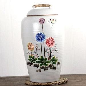 항아리 쌀독 민들레 주방 보관함 20kg 도자기 쌀통 핸드 WFO5YVE