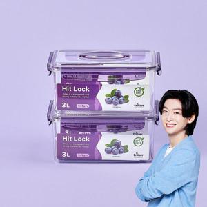 에코센스 히트락 올트라이탄 밀폐용기 대형 핸들형 직사각 3000ml, 2개