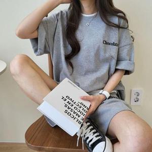 여성 캐주얼 디자인 여름 반팔 반바지 셋업 LKSS35 무지 S 맨투맨 WFOH06K