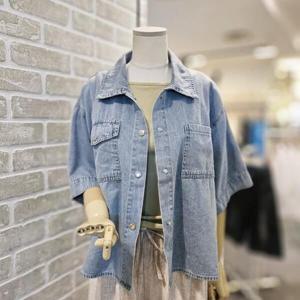 [레코브]LC61F6DJ510X_트임 반팔 데님 자켓