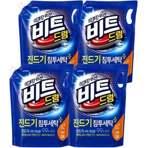 비트 드럼용 액체 세탁세제 2Lx4개 리필 진드기 침투세탁 10중 파워효소