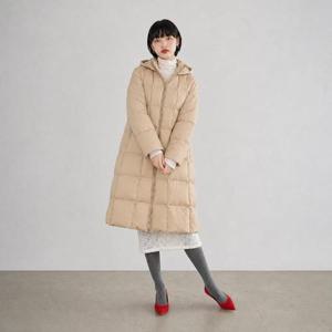 [유로모피]스퀘어 퀼팅 구스다운 롱코트