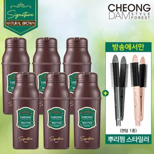 [2026 NEW/ 6통] 청담스타일 포레스트 블랙체인지 염색샴푸 시그니처 더블 구성(6통+고데기)