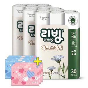 삼정 리빙 에코 화장지 22M30롤3팩 +여행용40p 6팩