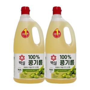 백설 콩기름 식용유 1.8L x 2개