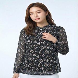 [올포유][올포유] 여성 플라워 프린트 블라우스형 티셔츠 ALTRN2321-199