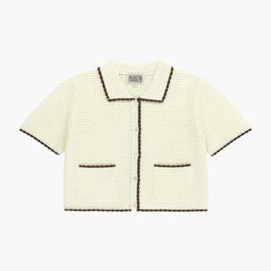 마리떼 우먼 CROCHE 하프 니트 가디건 B1 MFG46UCD114 IVR NVY